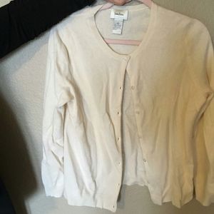 Neiman Marcus off white cashmere cardigan